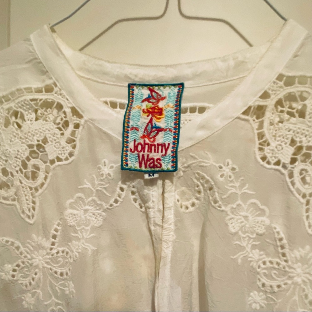 Johnny Was White Embroidered Women's Top